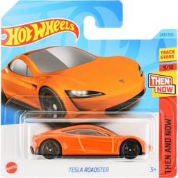Базовая машинка Hot Wheels Then and Now Tesla Roadster оранжевая (5785)