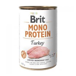 Монопротеиновый влажный корм для собак с чувствительным пищеварением Brit Mono Protein Turkey, с индейкой, 400 г