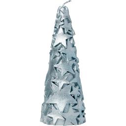 Свічка новорічна парафінова Novogod'ko Ялинка конусна 19.5х6 см срібляста (974672)