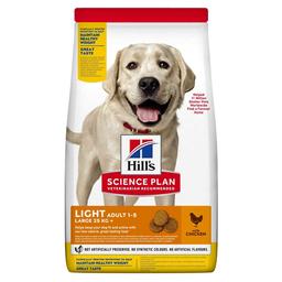Сухий корм для дорослих собак великих порід Hill’s Science Plan Adult Light Large Breed, для схильних до зайвої ваги, з куркою, 14 кг (604372)