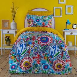 Комплект постельного белья Karaca Home Young Flower Bomb, ранфорс, подростковый, разноцветный, 3 предмета (svt-2000022305068)