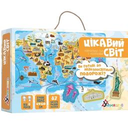 Настольная игра Умняшка Интересный мир с многоразовыми наклейками, 83 шт (КП-006)
