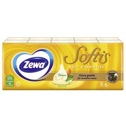 Носовые платки Zewa Softis Soft&Sensitive, четырехслойные, 10 уп. по 9 шт. (830422)