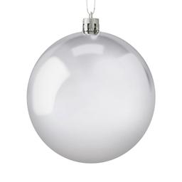 Рождественский шар 8 см серебристый 6 шт. (681-054)