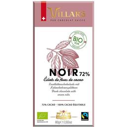 Шоколад чорний Villars з какао-бобами 72% 80 г (825370)