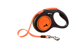 Поводок-рулетка Flexi Neon S, для собак до 15 кг, лента 5 м, оранжевый (CL11T5.251.S NEOOR)