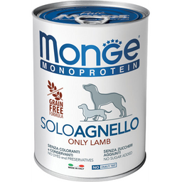 Вологий корм Monge Dog Solo, для дорослих собак, 100% ягня, 400 г