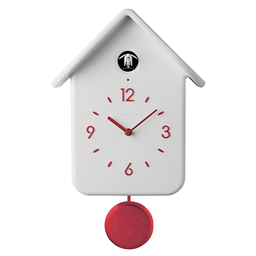 Часы настенные Guzzini Home с кукушкой и маятниковым колоколом, серый с красным (16860211)