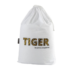 Мешочек для подарков Ideia Тигр, на завязках, 60х40 см, белый (8-34280)