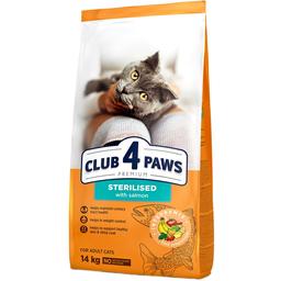 Сухой корм Club 4 Paws Premium для взрослых стерилизованных котов, с лососем, 14 кг