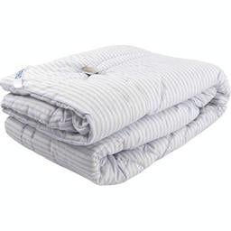 Одеяло шерстяное Руно Blue stripes, полуторное, бязь, 205х140 см, голубое (321.02ШУ_Blue stripes)