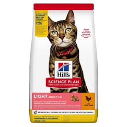 Сухой корм для взрослых кошек Hill's Science Plan Adult Light, для подверженных лишнему весу, с курицей, 1,5 кг (604080)