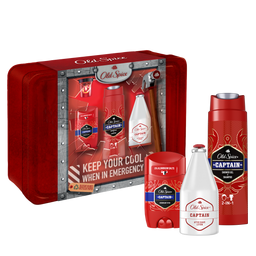 Подарочный набор Old Spice Captain: Гель для душа 250 мл + Лосьон после бритья 100 мл + Твердый дезодорант 50 мл