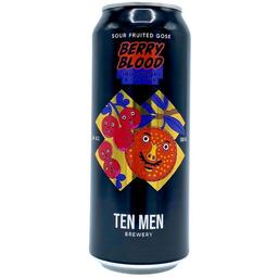 Пиво Ten Men Brewery Berry Blood:Lingonberry&Orange, полутемное, нефильтрованное, 4,6%, 0,5 л, ж/б