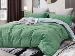 Комплект постільної білизни Ecotton, двоспальний, сатин, зелений (23680)