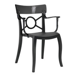 Кресло Papatya Opera-K, сиденье черное, верх прозрачно-дымчатый (288767)