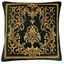 Подушка декоративна Прованс Baroque-3, 45х45 см, чорний із золотим (25624)
