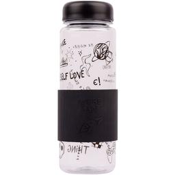 Бутылка для воды Yes by Andre Tan Dark, 500 мл, белая с черным (707373)