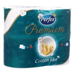 Чотиришаровий туалетний папір Perfex Premium Cotton, білий, 4 рулони