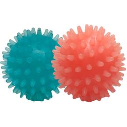 Набір іграшок для собак Fox М'ячі з шипами, з ароматом ванілі, 4 см, 1 шт., синій та помаранчевий