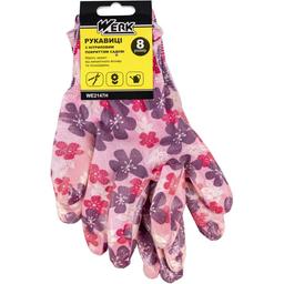Перчатки для садовых работ Werk WE2147H с нитриловым покрытием розовые размер 8