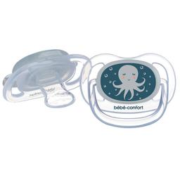 Пустушка силіконова Bebe Confort Physio Air Dummy Phospho Bblue Octopus, анатомічна, 0-6 міс., 2 шт., синя (3104201940)