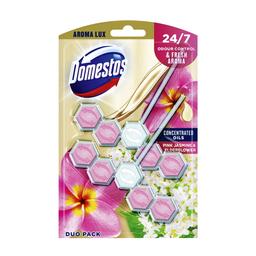 Блок для чищення унітазу Domestos Aroma Lux Свіжість рожевого жасмину та квітів бузини, 110 г (2 шт по 55 г)