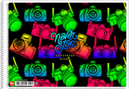 Альбом для малювання Школярик Різнокольорові фотоапарати, для хлопчика та дівчаток, 30 аркушів (PB-SC-030-512)