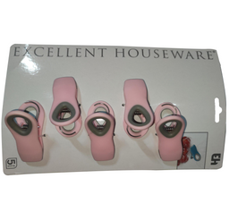 Набор клипс для пакетов Excellent Houseware, розовый, 5 шт. (850079)