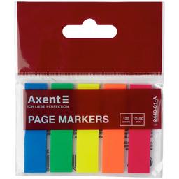 Закладки пластикові Axent, 5 кольорів, 12х50 мм, 125 шт. (2440-01-A)