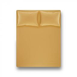 Простыня на резинке с наволочками Penelope Laura mustard, 200х200+70х50 (2) см, хлопок, желтый (svt-2000022278102)