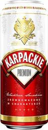 Пиво Karpackie Premium світле, 5%, з/б, 0.5 л