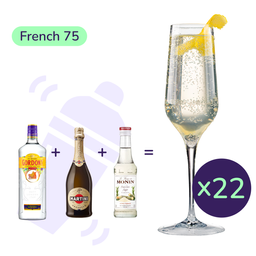 Коктейль French 75 (набір інгредієнтів) х22 на основі Gordon's