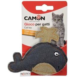 Іграшка для котів Camon Джинсовий кит, з ароматом котячої м'яти, 11 см