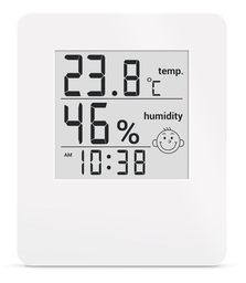 Цифровий гігрометр-термометр Склоприлад Т-17 з годинником, білий (404683)