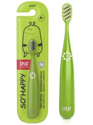 Антибактериальная зубная щетка Splat Junior So happy, для детей от 4 лет, мягкая, зеленый