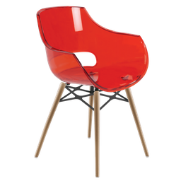 Кресло Papatya Opal-Wox, рама натуральный бук, прозрачно-красный (299558)