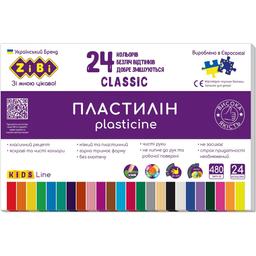 Пластилін ZiBi Kids Line Classic 24 кольори 480 г (ZB.6236)