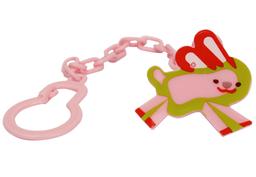 Ланцюжок для пустушки Курносики Зайчик, з кліпсою, рожевий (7089 рож)