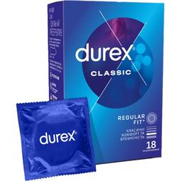 Презервативы латексные с силиконовой смазкой Durex Classic, классические, 18 шт.