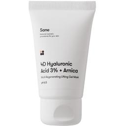 Лифтинг-маска для лица Sane 4D Hyaluronic Acid 3% + Arnica, мгновенная мультирегенерирующая, 40 мл