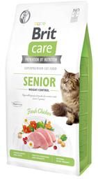 Беззерновой сухой корм для пожилых кошек с избыточным весом Brit Care Cat GF Senior Weight Control, с курицей, 7 кг