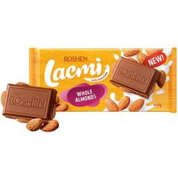 Шоколад молочний Roshen Lacmi з цілим мигдалем, 90 г (872114)