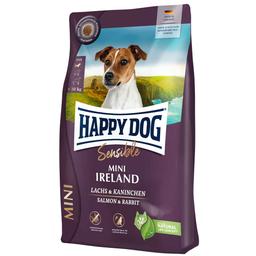 Сухой корм для собак мелких пород для нормализации линьки и при проблемах с кожей Happy Dog Supreme Mini Adult Ireland, с кроликом и лососем, 4 кг (60111)