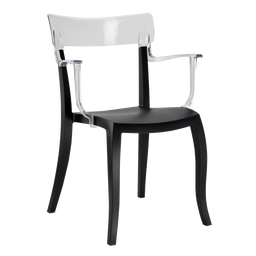 Кресло Papatya Hera-K, черное сиденье, верх прозрачно-чистый (289726)