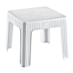 Столик кофейный Irak Plastik под ротанг, 45х45 см, белый (HS700)