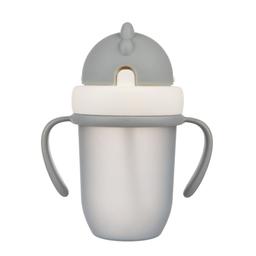 Кружка з силіконовою трубочкою Canpol babies Matte Pastels, 210 мл, сірий (56/522_grey)