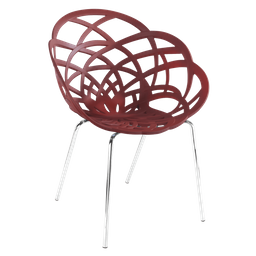 Крісло Papatya Flora-ML, матова червона цегла сидіння, ніжки хром (874717)