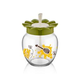 Банка Qlux Honey Green з ложкою для меду, 370 мл (6606662)