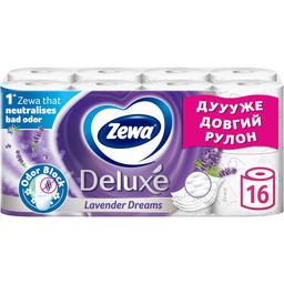 Туалетная бумага Zewa Deluxe Лаванда, трехслойная, 16 рулонов (3847)